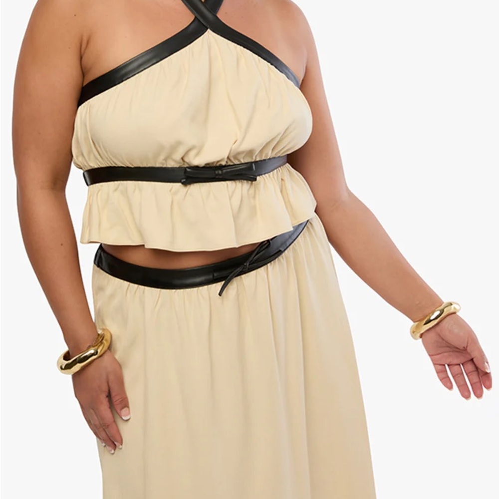 0926.  Weworewhat Criss Cross Halter Top - Picture 2 of 3